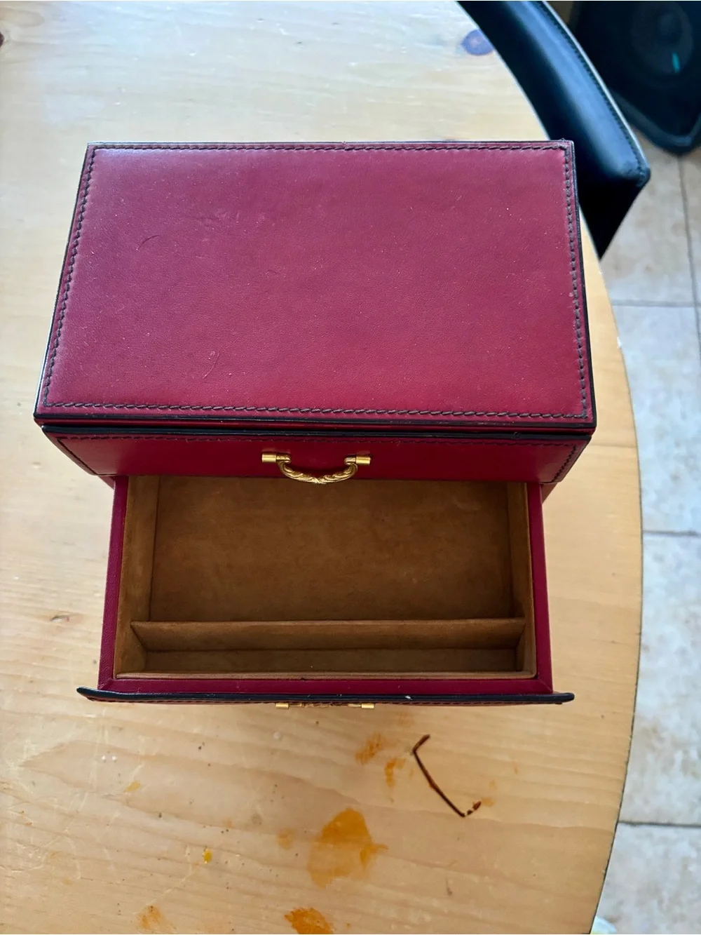 Vintage 1960s Liberty of London Italian Leather Jewelry Box Chest